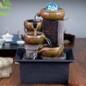 Desktop Water Fountain Portable Tabletop Waterfall Kit Soothing Relaxation Zen Meditation Lucky  Home Decorations